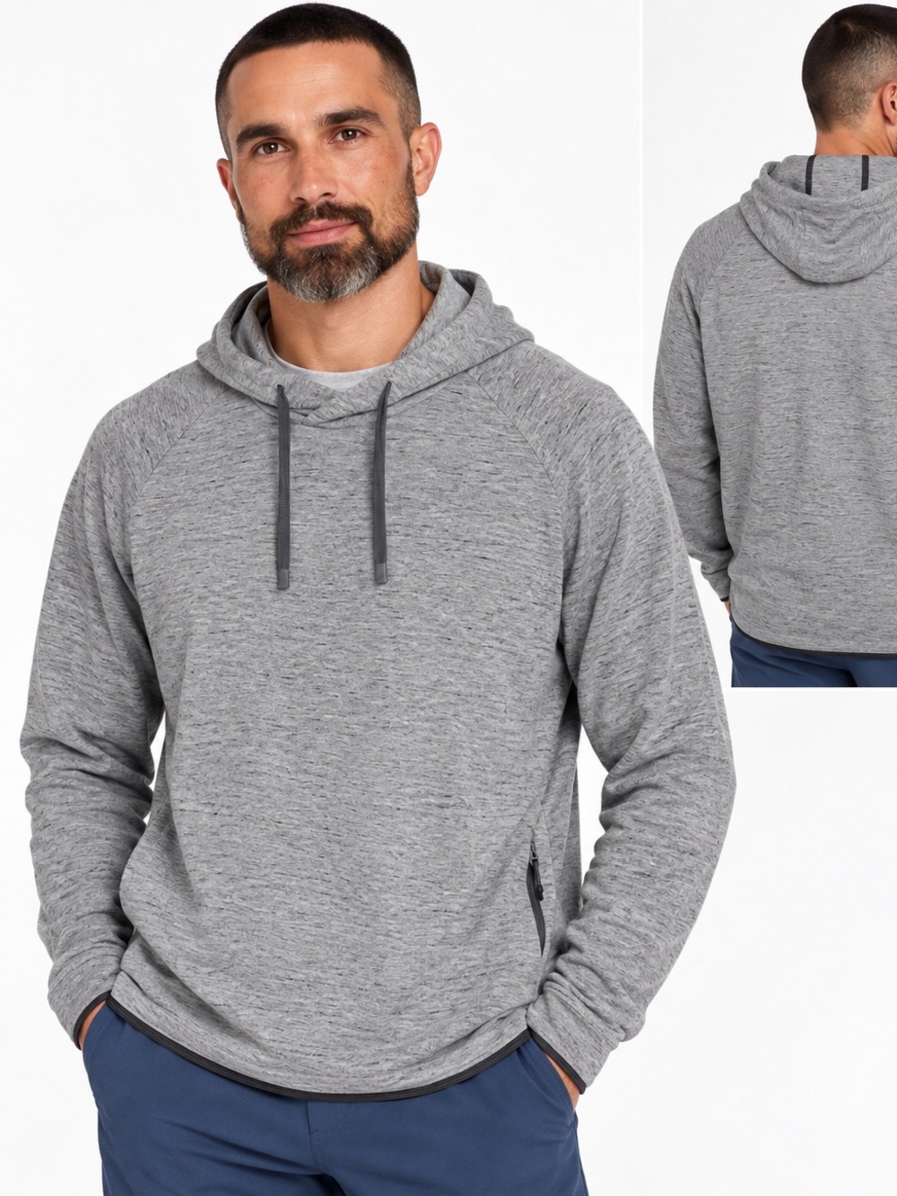 LL Bean Men’s Slightly Fitted Pullover Hoodie Sweatshirt Gray XXL *r